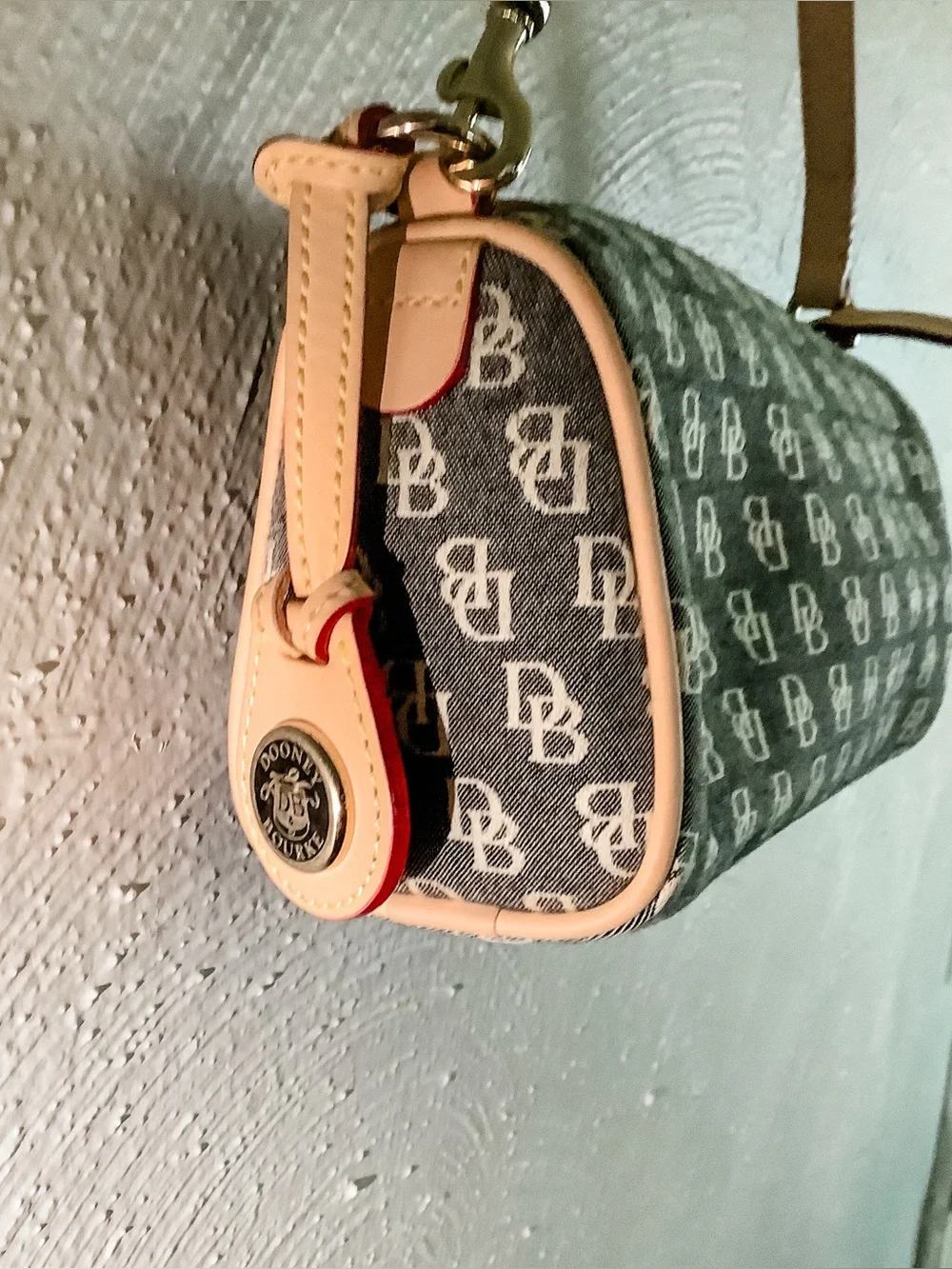 Vintage Dooney & Bourke Monogrammed Mini Barrel Bag